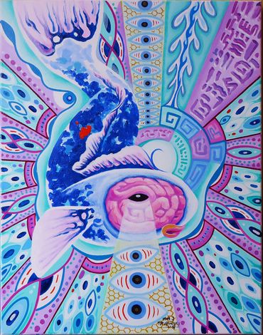 Visionary Koi fish meditates on the meaning of life and the universe