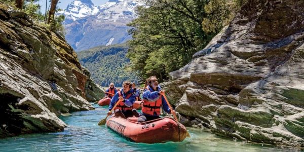 Group of people going in boat