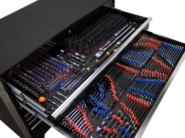 tool box with tool grid and tools inside