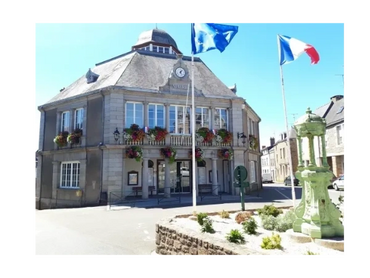 Gorron town centre in Mayenne, France, for English TV installation by Smart Home France