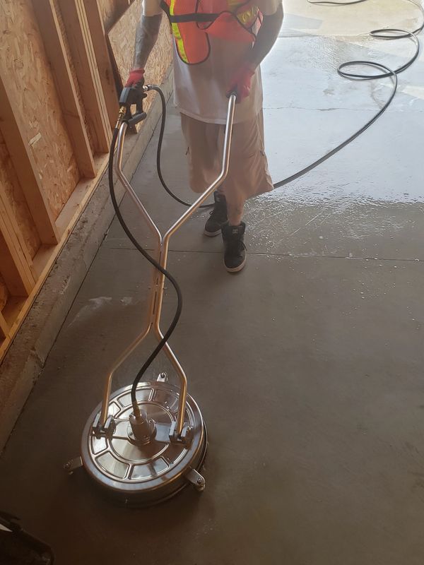 Concrete Surface Cleaning with a surface cleaner