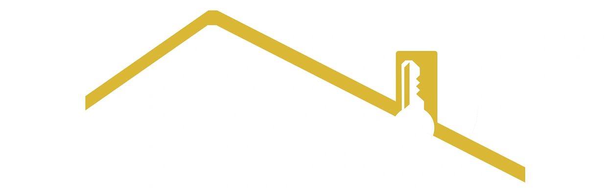 House roof outline with a key symbol integrated.