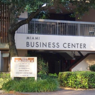 The outside entrance of the main Ives Dairy Miami Business Center used by Miami Entrepreneurs, Miami lawyers, Miami Court Reports, Davinci Virtual, Davinci Meeting Rooms, Opus Virtual, & Alliance Virtual Offices