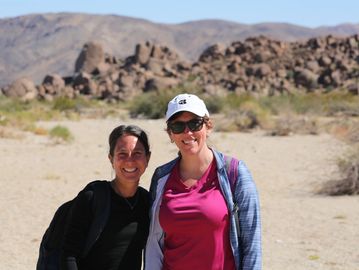 Two women hikers enjoying a hiker near the Contact Mine.