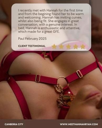 Client testimonial praising Hannah's warmth and engaging personality.