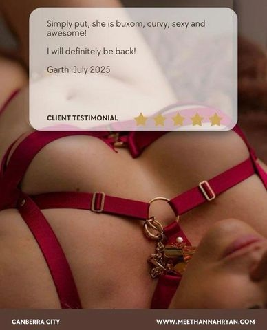 Close-up of a woman in red lingerie with a client testimonial overlay.