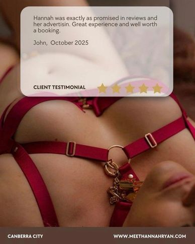 Client testimonial praising Hannah's service with a five-star rating and website link.