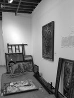 2016 Fall Imagine This - laying out materials & sample piece for participatory installation