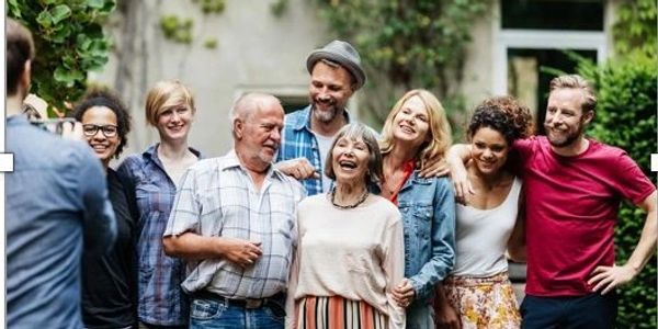 Happy family gathered for a picture