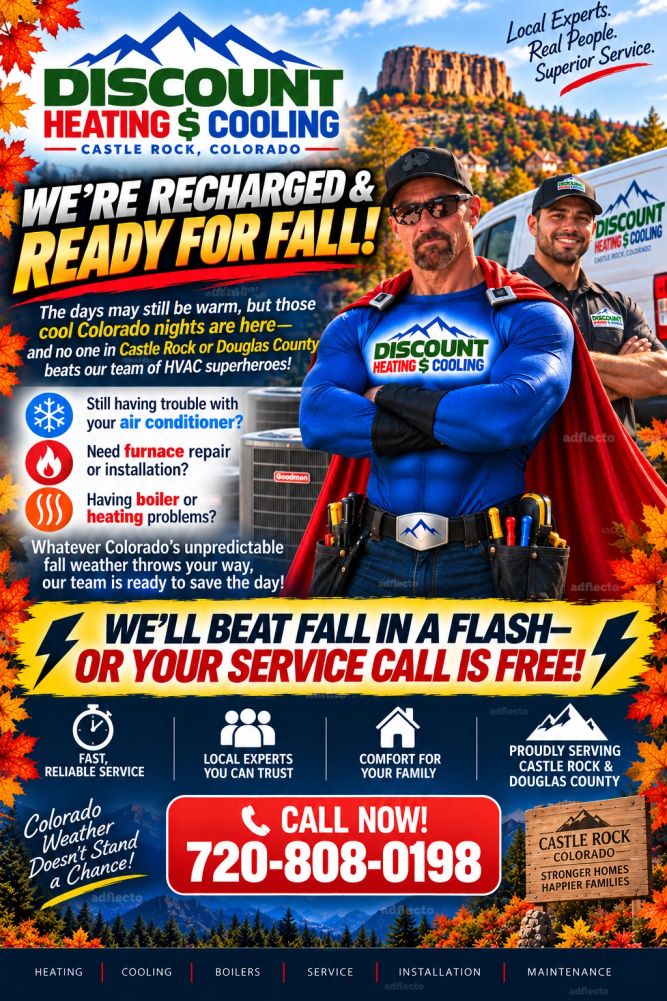 Discount Heating An Cooling HVAC repair and installation in Castle Rock and Douglas County, Colorado