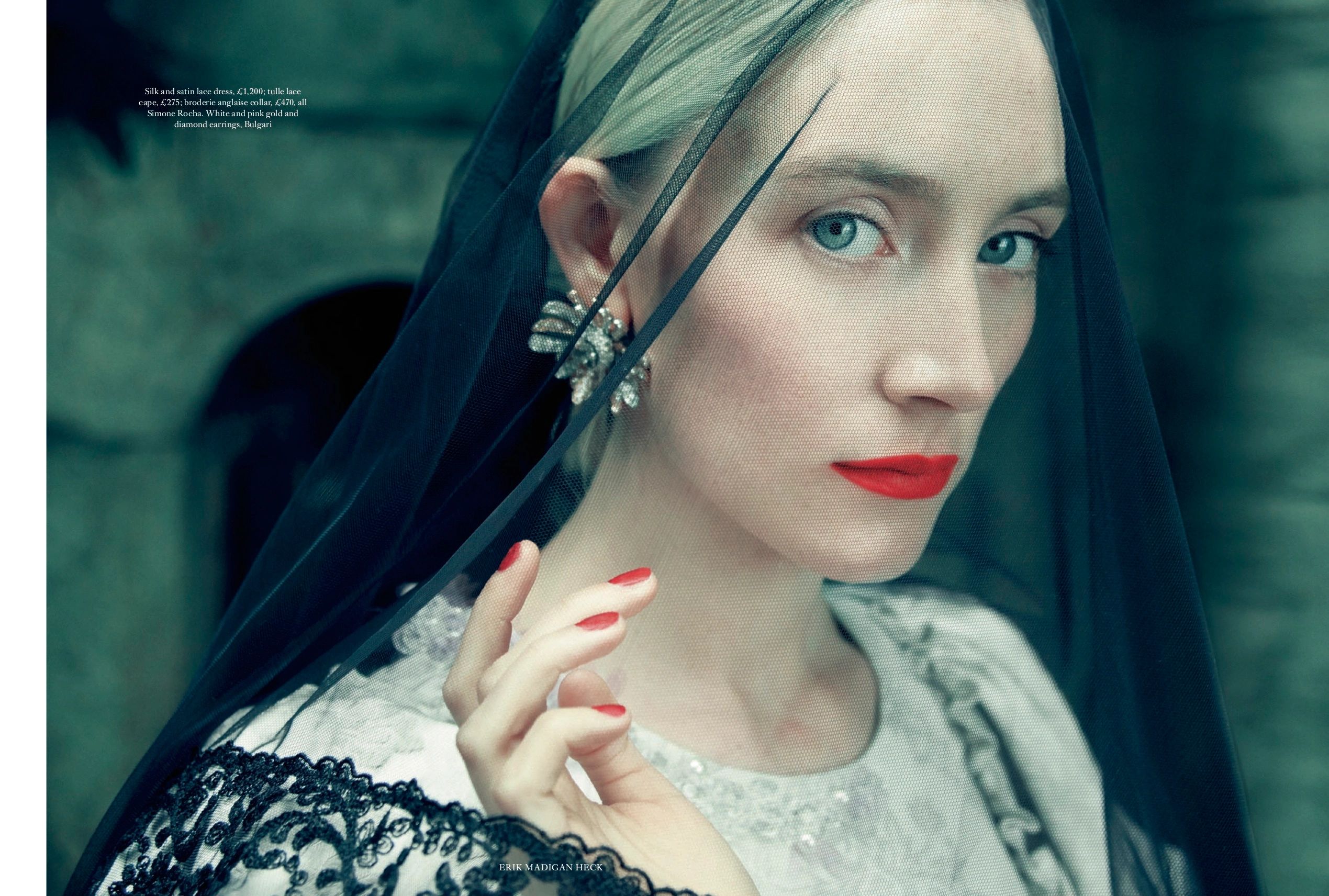 Nails for Harper's Bazaar UK, Saoirse Ronan, as Mary Queen of Scots. Matte red nails Zoya polish