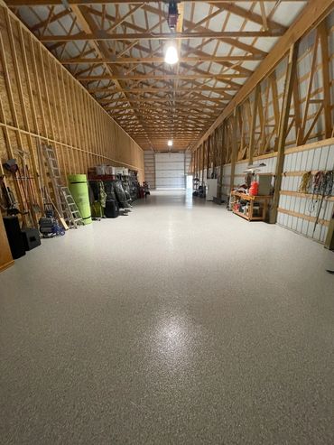 Pole barn epoxy flooring by Full Spectrum Coatings, in Elk Rapids, MI