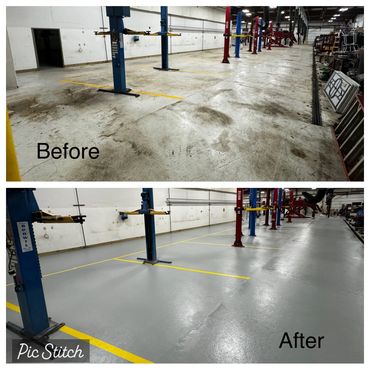 Commercial automotive epoxy floor in Traverse City, MI.