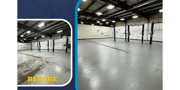 Commercial epoxy flooring in Traverse City, MI by Full Spectrum Coatings.