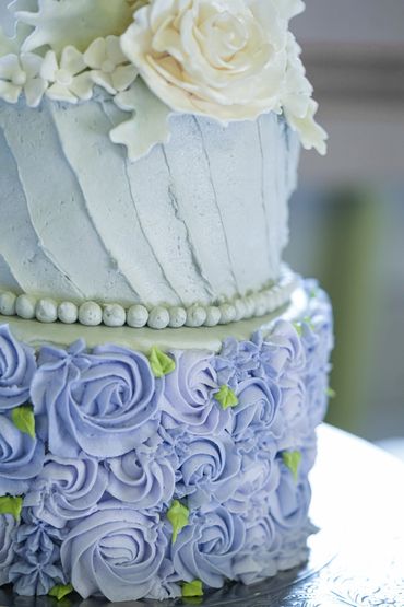 Wedding cake close-up at Charleston wedding reception