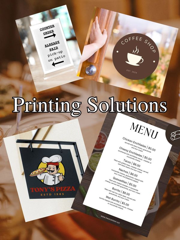 Signs, printing solutions, printers
