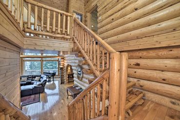 Log cabin staircase.
