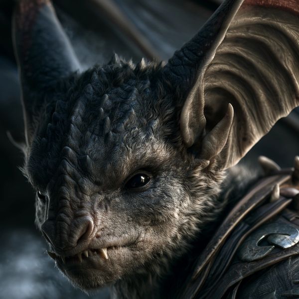 A close-up of Camazotz - the death bat of Mayan Popol Vuh.