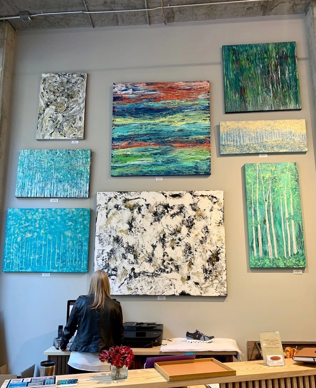 My paintings now at Scarpaletto's in Denver.