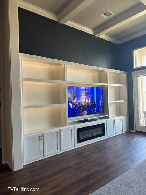custom entertainment center with electric fireplace