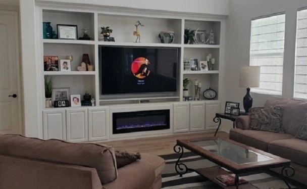 entertainment center with electric fireplace