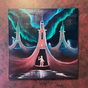 Goth Ross takes a stab at painting something mysterious for the Casa Bonita art show.
