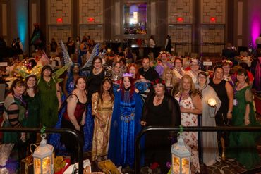 a group of women and men at a party