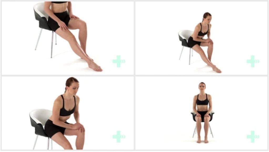 Woman doing hamstring exercises in a seated position