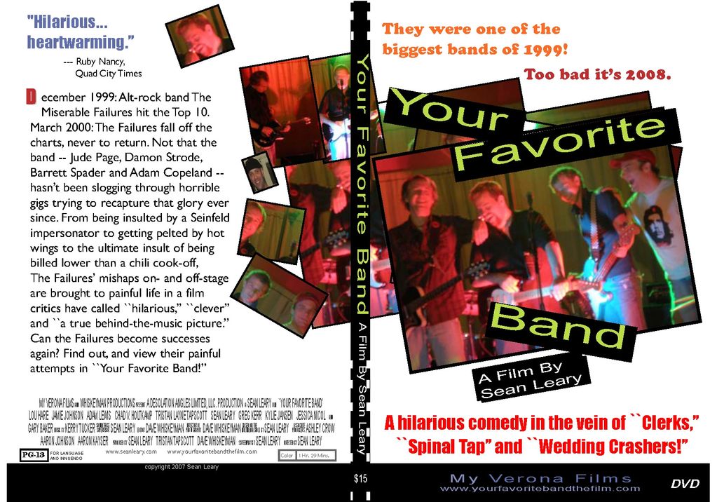 The DVD cover for "Your Favorite Band"