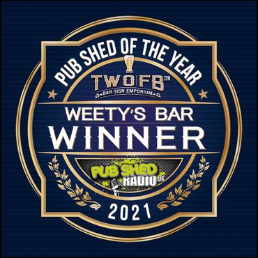 Award badge for Weety's Bar as Pub Shed of the Year 2021.