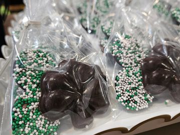 chocolate shamrocks and non-pareils
