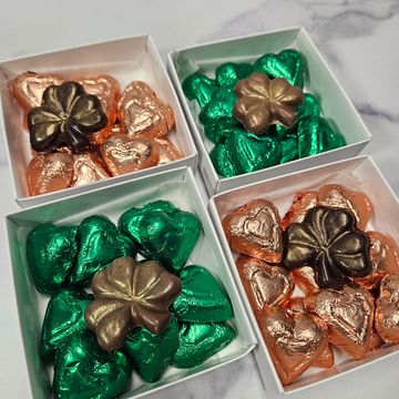 shamrocks and foil hearts