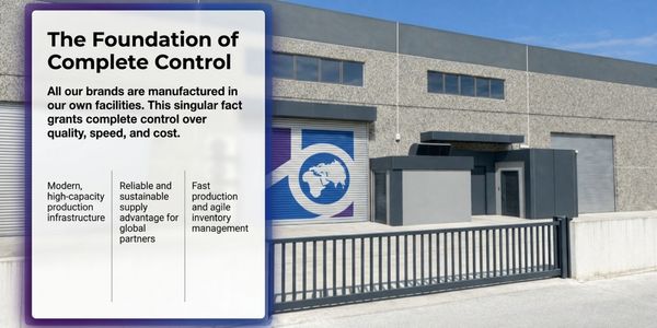 Industrial facility emphasizing complete control over production quality, speed, and cost.