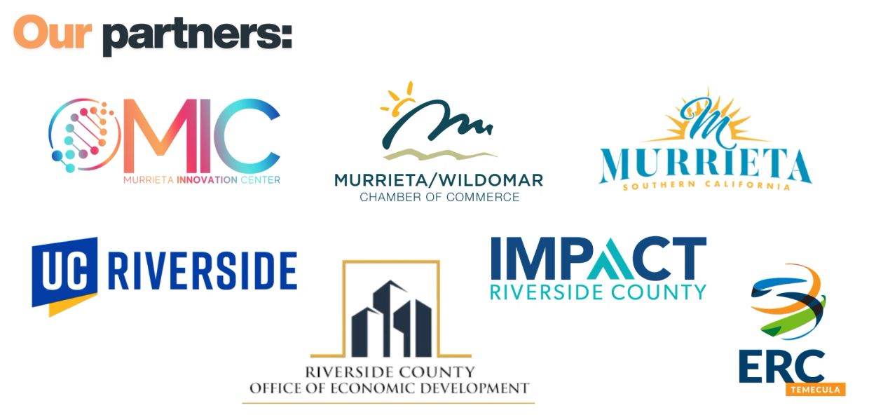 partner block showing logos for MIC Murrieta Wildomar Chamber of Commerce Impact Riverside County