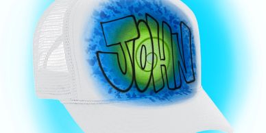 Custom airbrushed trucker hat