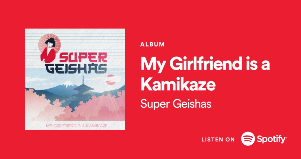 Cover of the album of Japonese girlsband 
SUPER GEISHAS My Girfriend is a kamikaze