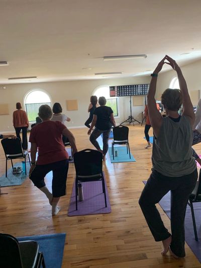 This is the MOST supportive yoga class we offer and it is a great place to start. Stretch and relax.