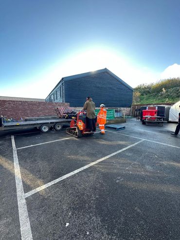 Dorset Studio School student at the school's Employer Engagement Day - Driving a Ditch Witch.