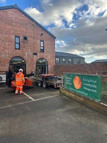 Dorset Studio School student at the school's Employer Engagement Day - Driving a Ditch Witch.