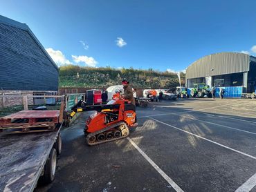 Dorset Studio School student at the school's Employer Engagement Day - Driving a Ditch Witch.