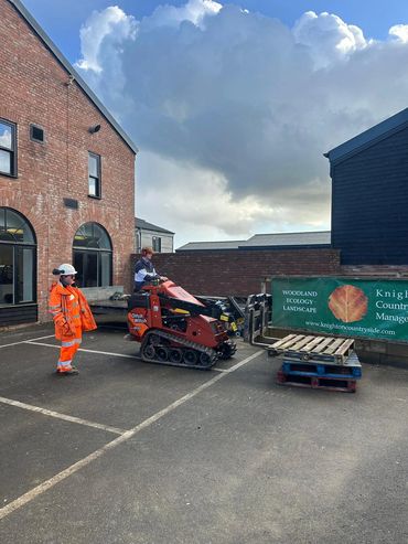 Dorset Studio School student at the school's Employer Engagement Day - Driving a Ditch Witch.