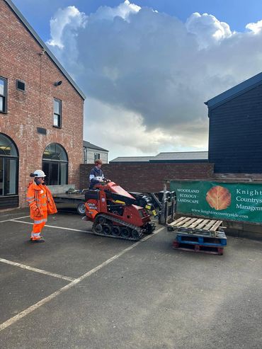 Dorset Studio School student at the school's Employer Engagement Day - Driving a Ditch Witch.