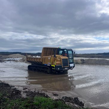 Our all-terrain machinery onsite at Arne