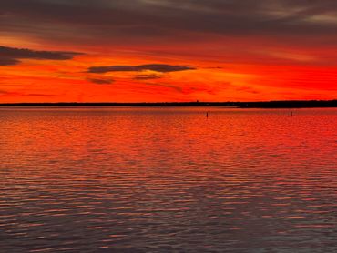 Intense summer sunset in the hamptons