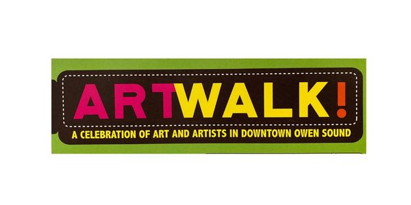 Logo for ArtWalk, celebrating art in downtown Owen Sound.