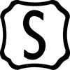 Simple black and white logo with letter S inside a wavy-bordered shape.