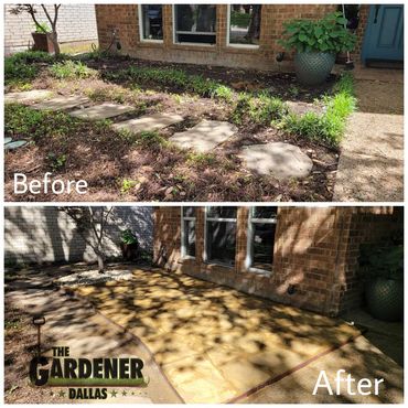Flagstone patio installation