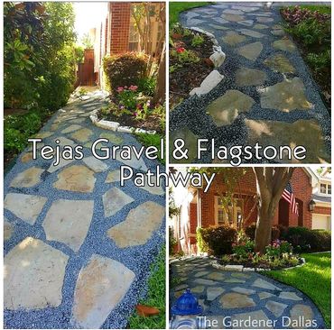 Tejas gravel and flagstone pathway