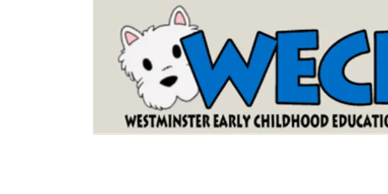 Logo for Westminster Early Childhood Education Programs with a dog illustration.