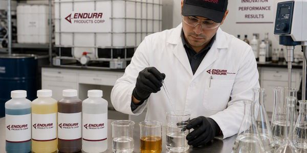 Scientist working with liquids in a lab.